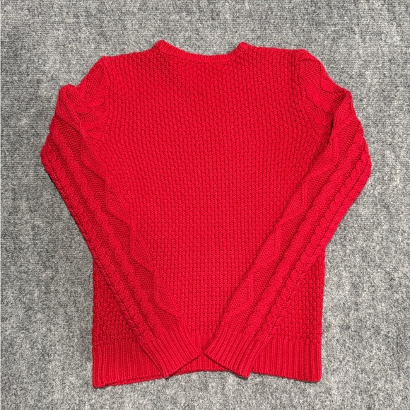 LAUREN Ralph Lauren Petite Small Red Crewneck Mixed-Stitch Sweater PS - Picture 6 of 6
